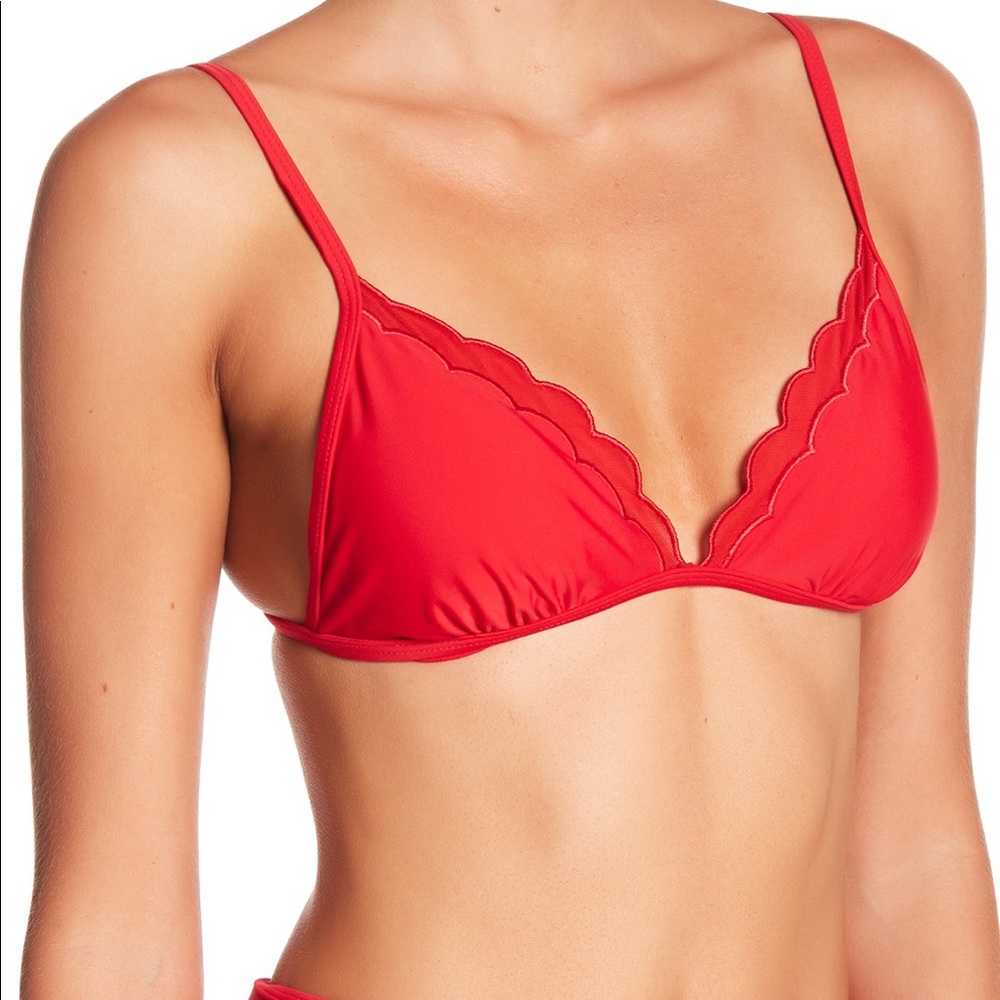 COPY - Red scalloped bikini too versed Johnson Sz…